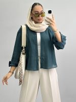 شومیز زنانه سرشانه چین010207 - Image 10