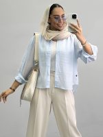 شومیز زنانه سرشانه چین010207 - Image 9