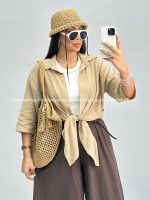 شومیز زنانه دو تیکه پایین گره 010275