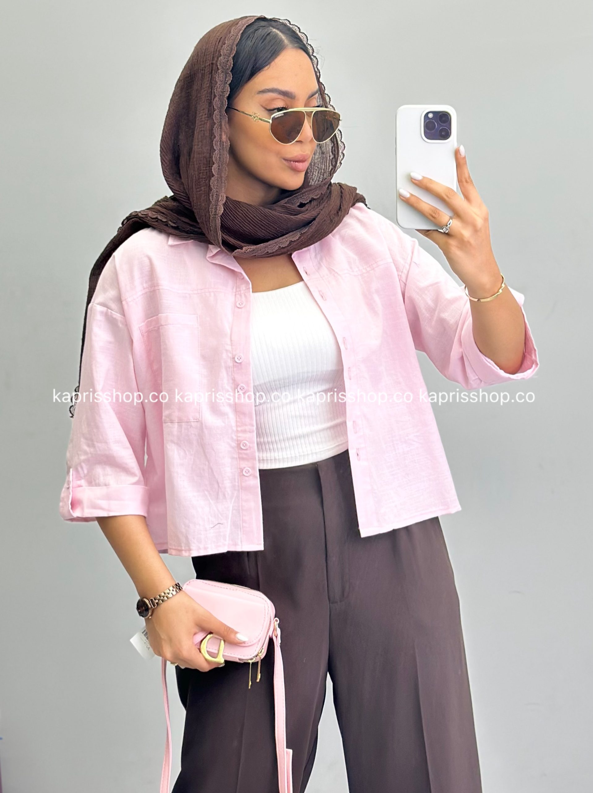 DKFY4599 شومیز زنانه جفت دکمه 010296 - Image 1