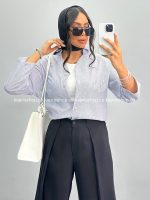 شومیز زنانه راه راه ریز 010274