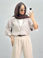 شومیز و کراپ زنانه دوتیکه راه راه 010260 - Image 5