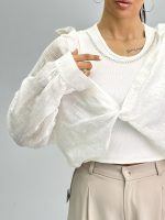 شومیز زنانه پری شیشه ای دوتیکه میومیو 010273 - Image 2