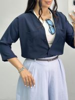 شومیز زنانه سیلک 2جیب 010279 - Image 7