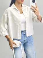 شومیز زنانه جفت دکمه 010296 - Image 3