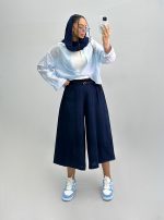 شومیز زنانه پری شیشه ای دوتیکه میومیو 010273 - Image 8