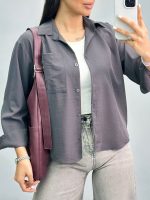 شومیز زنانه تک جیب 010280 - Image 9