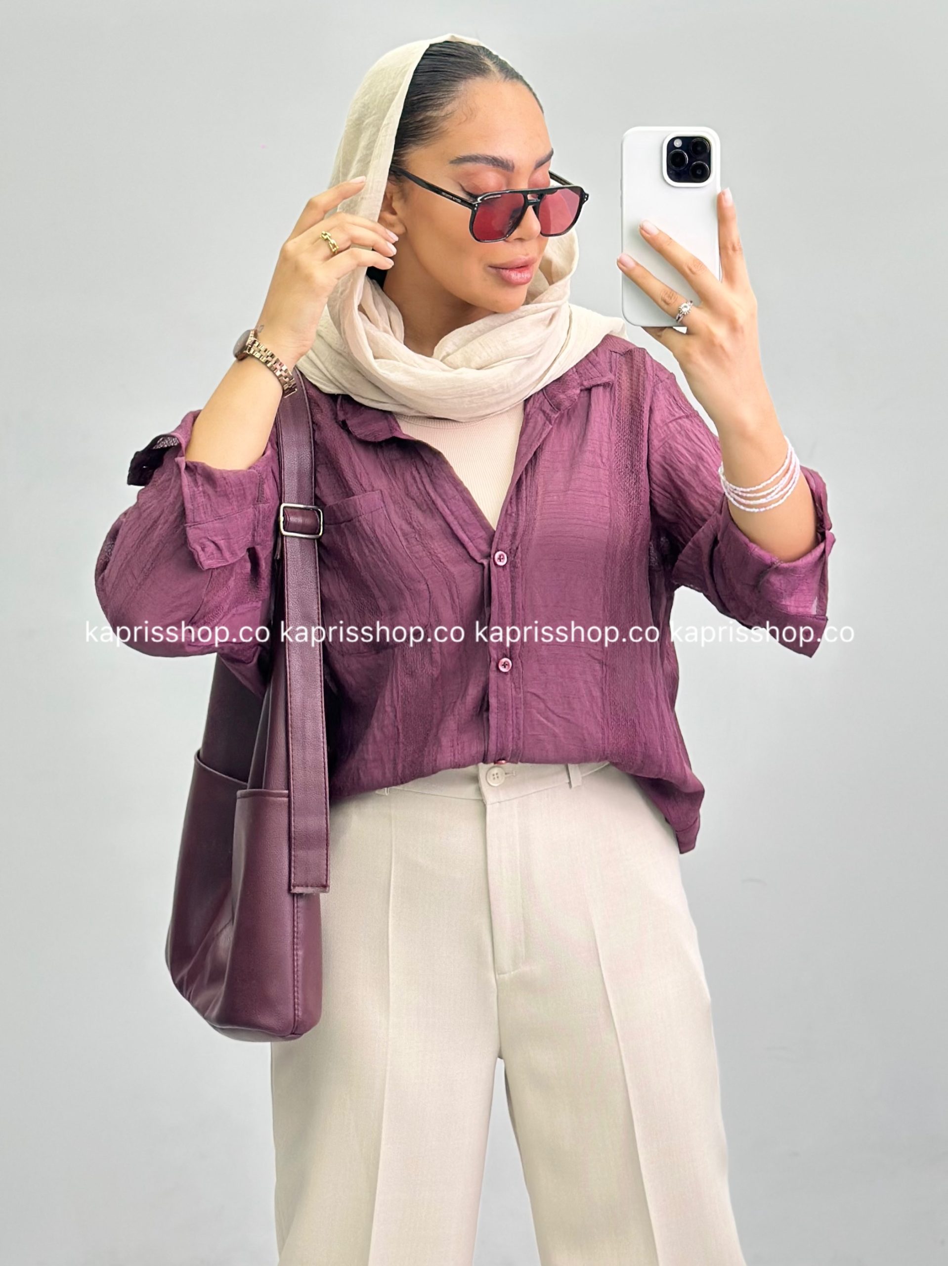 XRGW9032 شومیز زنانه زنجیری 010278 - Image 1