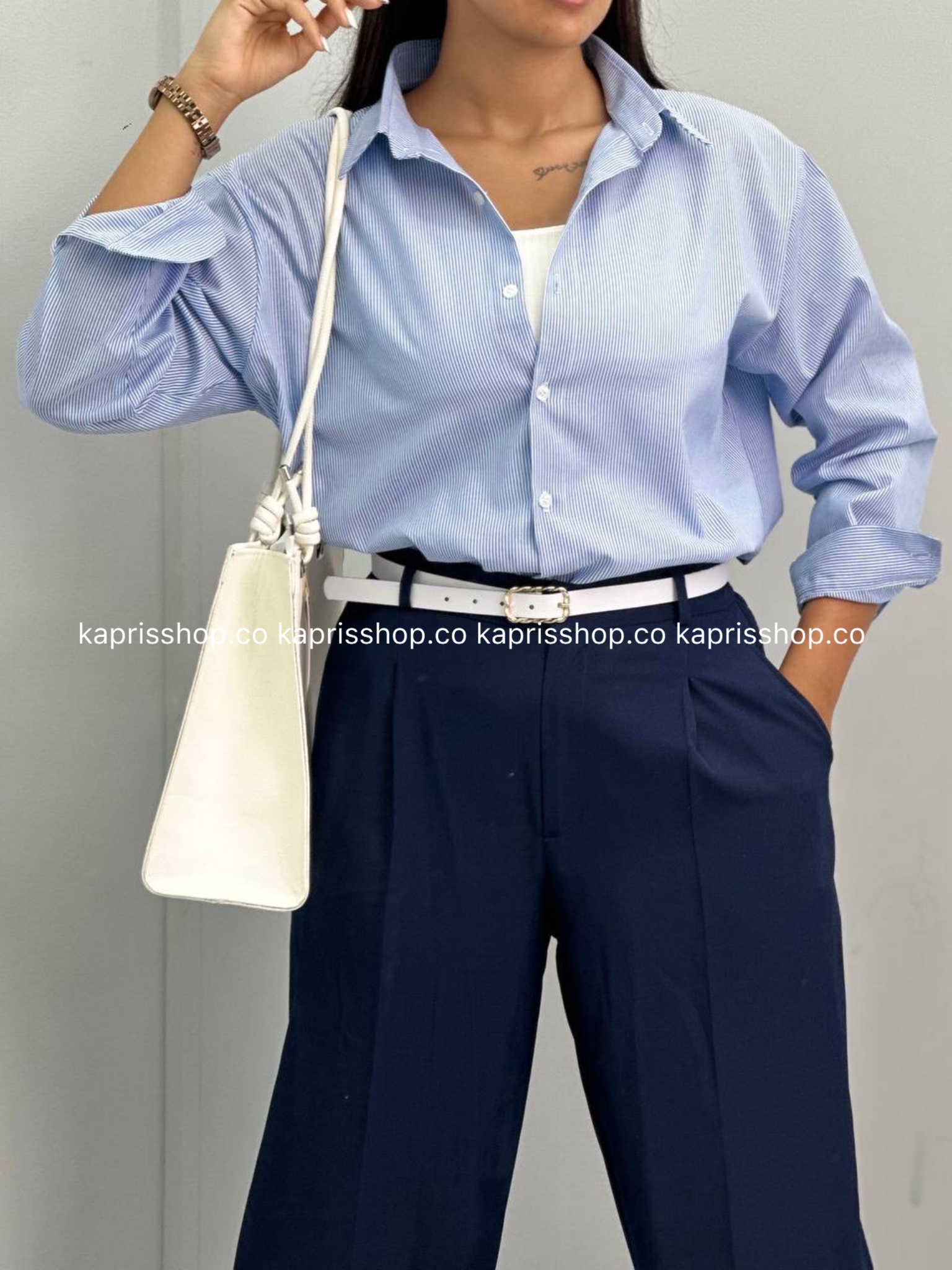 photo-output شومیز زنانه راه راه کاپریس 010312 - Image 1
