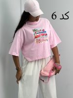 تیشرت زنانه باکسی کراپ 4219 - Image 7
