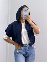 وست زنانه لینن کلاه دار 010342 - Image 2