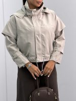بارونی زنانه کوتاه پایین بند دار 010368