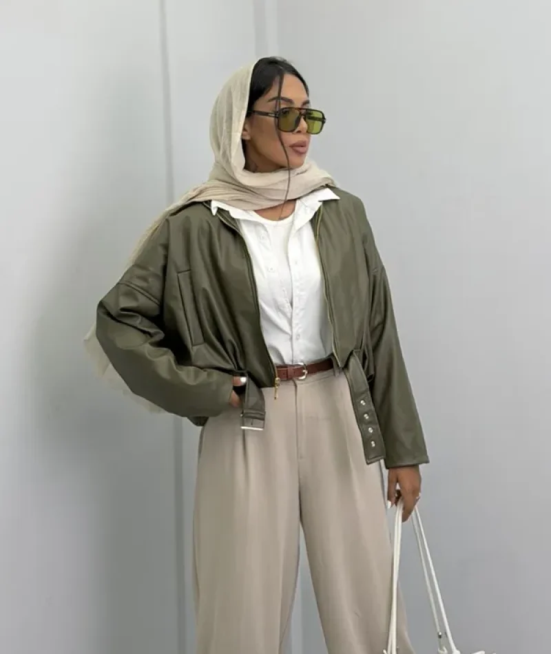 بامبر جکت چرم دخترانه 010354